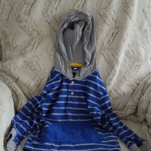 Chaps Blue and Gray Striped Hoodie